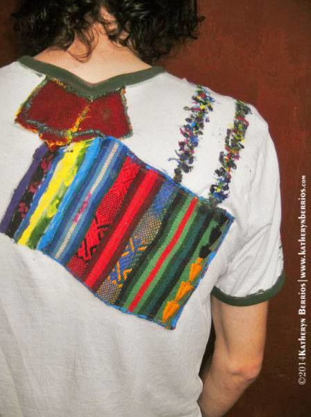 T-shirt Hilandero: Algodón, acriléx en tela, bordes en color, pintado a mano. Reflejo de la creación: