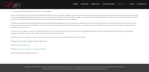 Entrevista para Lewinson Art